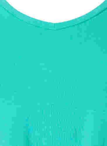 Einfarbiges basic T-Shirt aus Baumwolle, Aqua Green, Packshot image number 2