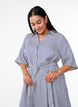 Kn&ouml;chellanges Hemdblusenkleid mit Bindeg&uuml;rtel und Streifen, Blau, Model image number 2