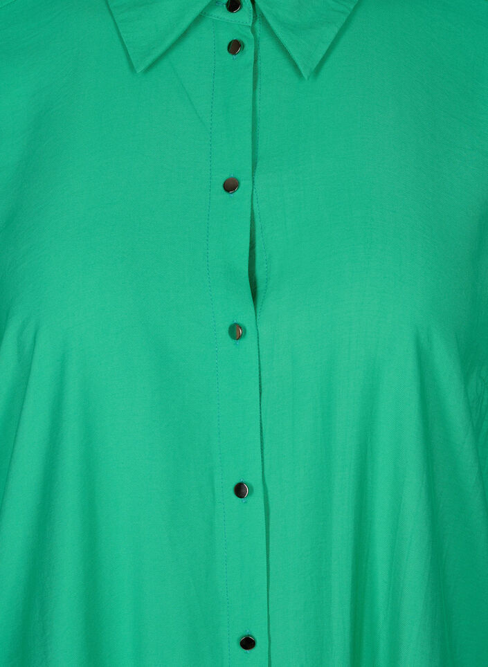 Lange Hemdbluse aus Viskose mit Schlitz, Mint, Packshot image number 2