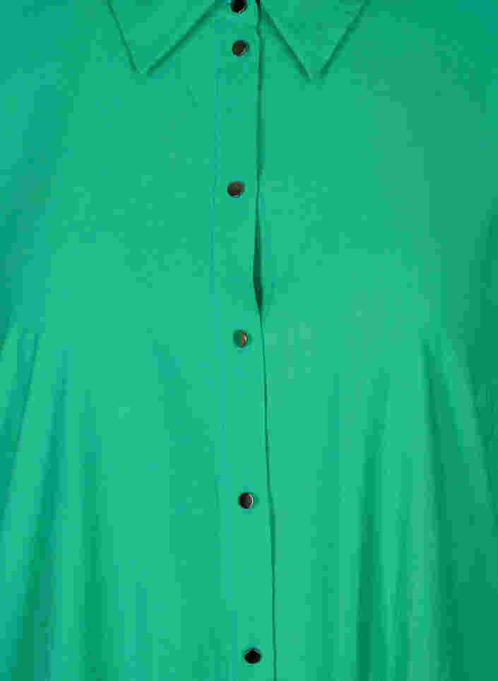 Lange Hemdbluse aus Viskose mit Schlitz, Mint, Packshot image number 2