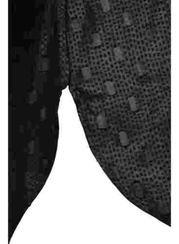 Tunika mit Struktur, langen Ärmeln und V-Ausschnitt, Black, Packshot image number 3