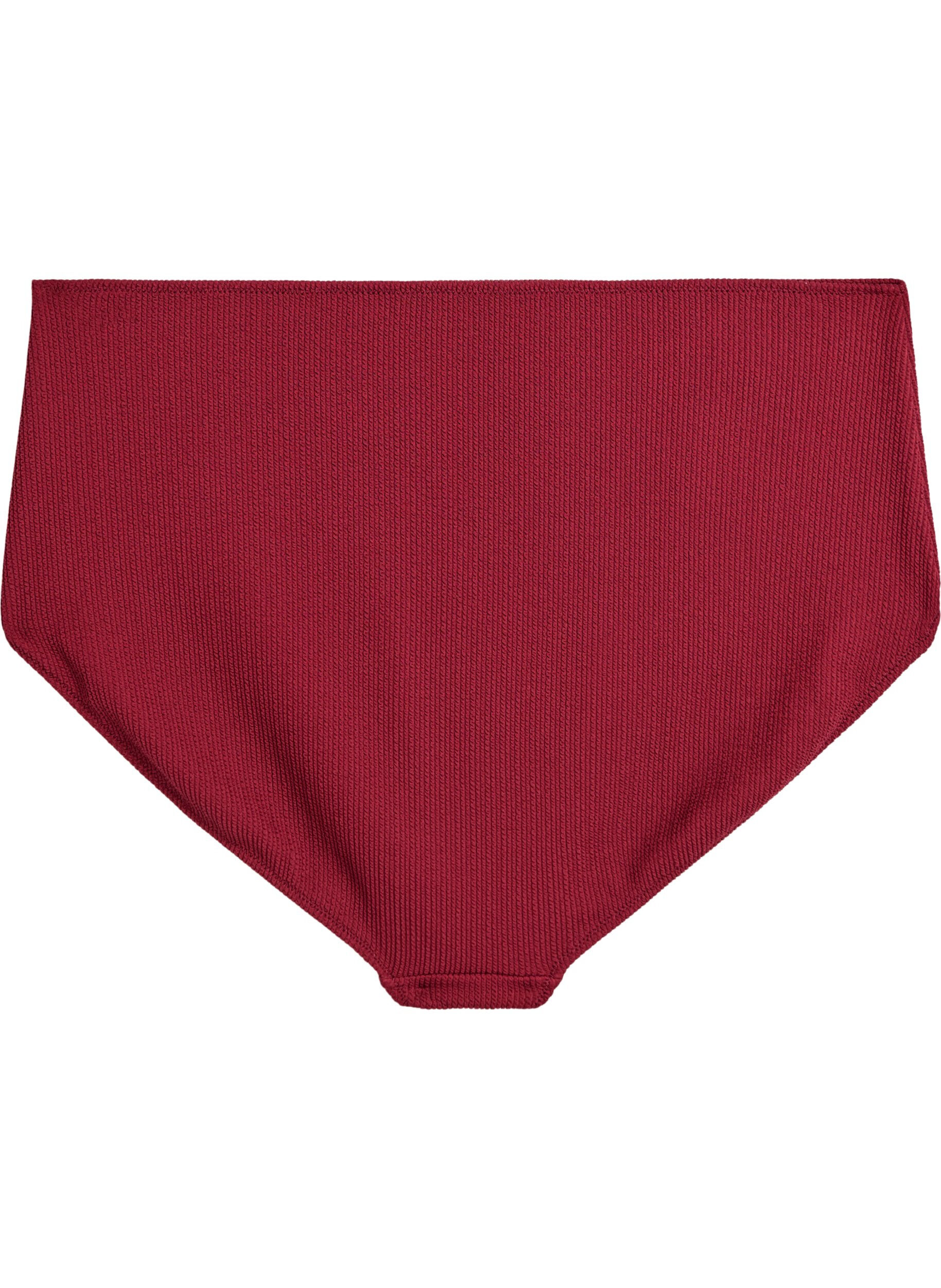 ZizziHoch taillierte Bikinihose mit Struktur, Rot, Packshot image number 1