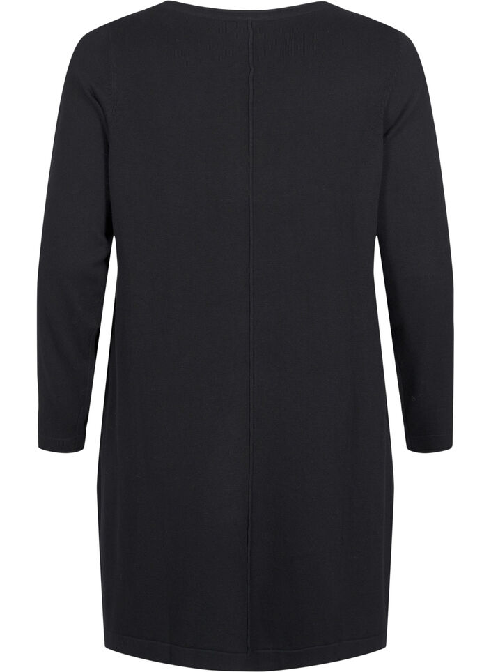 Strickkleid aus Baumwoll-Viskose-Mischung, Schwarz, Packshot image number 1