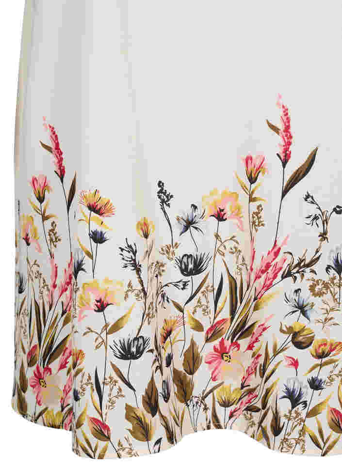 Kurzärmeliges Kleid aus Viskose mit Blumendruck, Off White Flower, Packshot image number 3