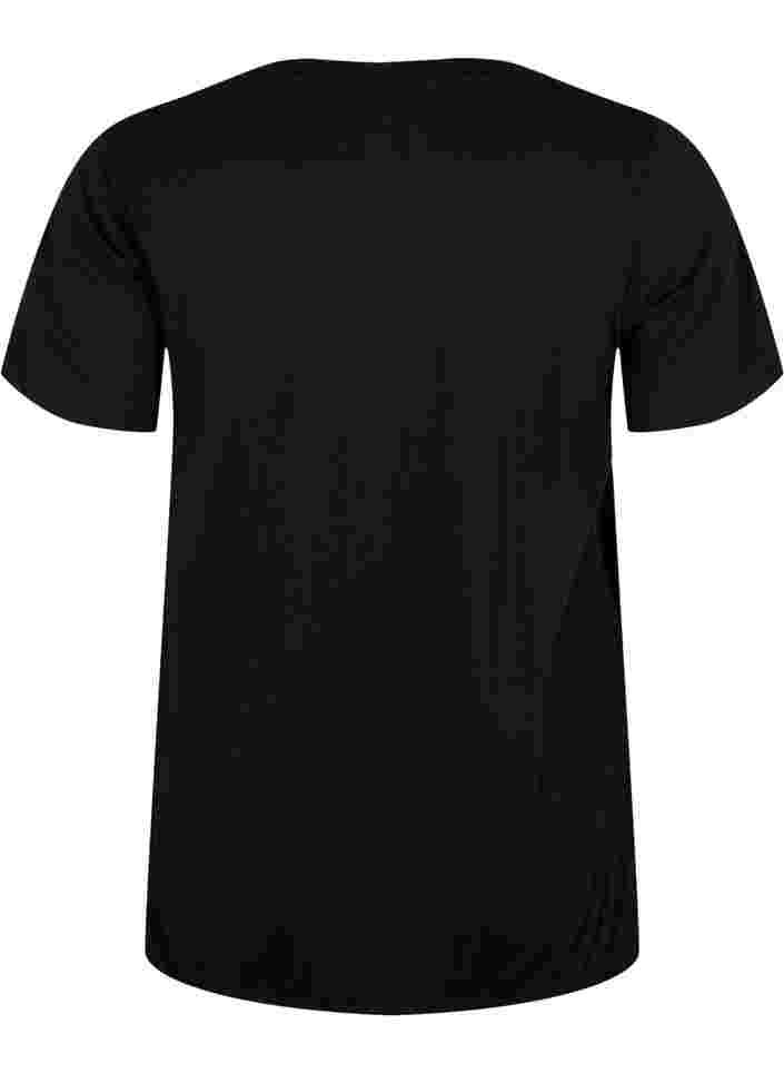 Kurzärmliges T-Shirt aus Baumwolle mit Gummizug am Saum, Black W. Now, Packshot image number 1