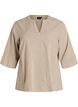 Bluse aus Baumwolle mit gestickten Details und 3/4-&Auml;rmeln, Beige, Packshot image number 0