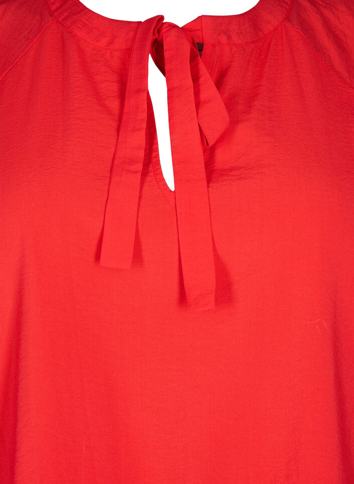 Bluse mit Schleife und langen Ärmeln, Rot, Packshot image number 2