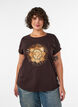 T-Shirt mit dekorativem Frontprint, Braun, Model image number 0