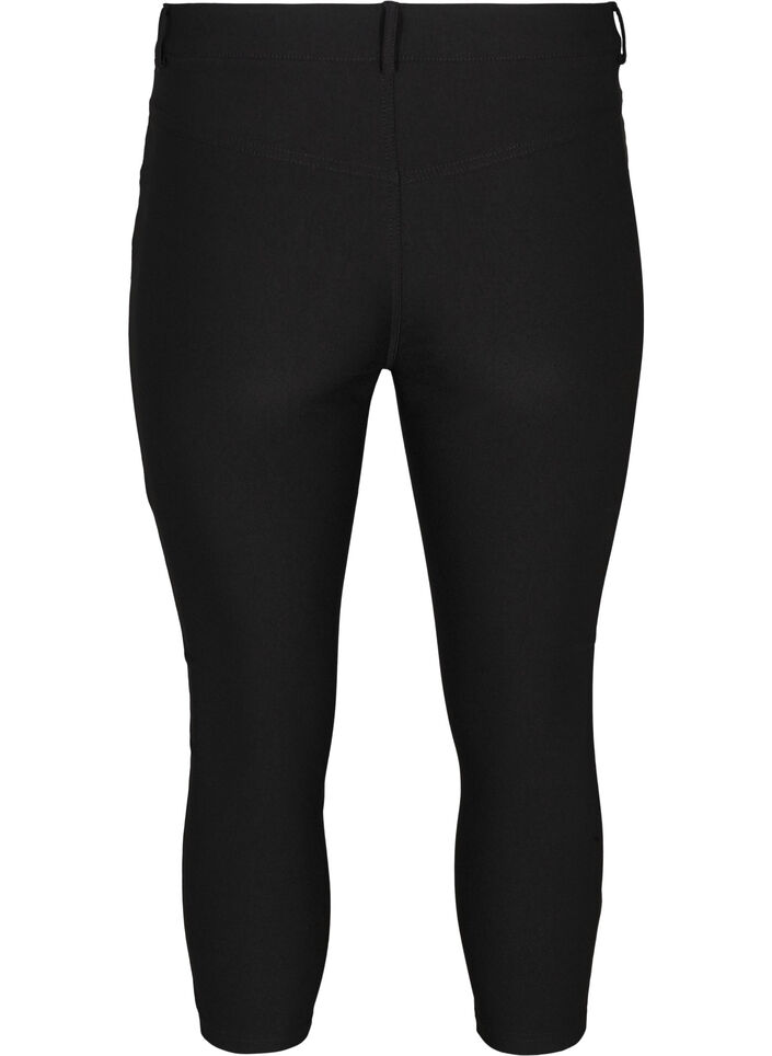 Slim Fit Caprihose aus Viskosemischung, Schwarz, Packshot image number 1