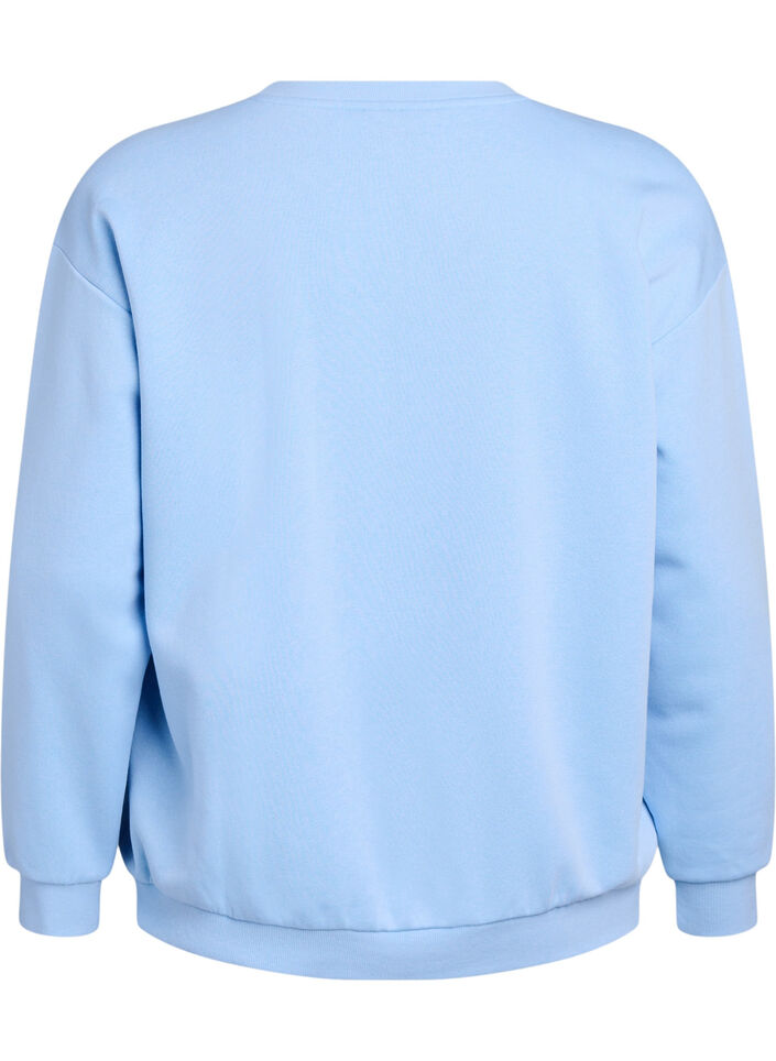 Sweatshirt mit Frottee-Logo, Blau, Packshot image number 1