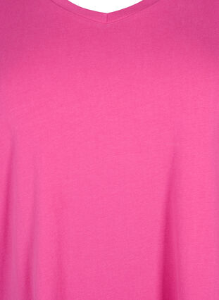 Einfarbiges basic T-Shirt aus Baumwolle, Raspberry Rose, Packshot image number 2