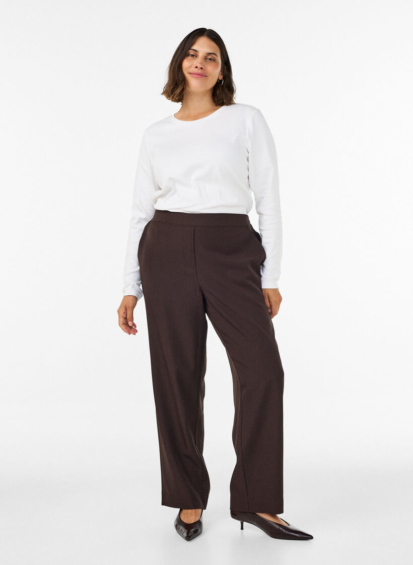 Lockere Hose mit Taschen, Braun, Model image number 0