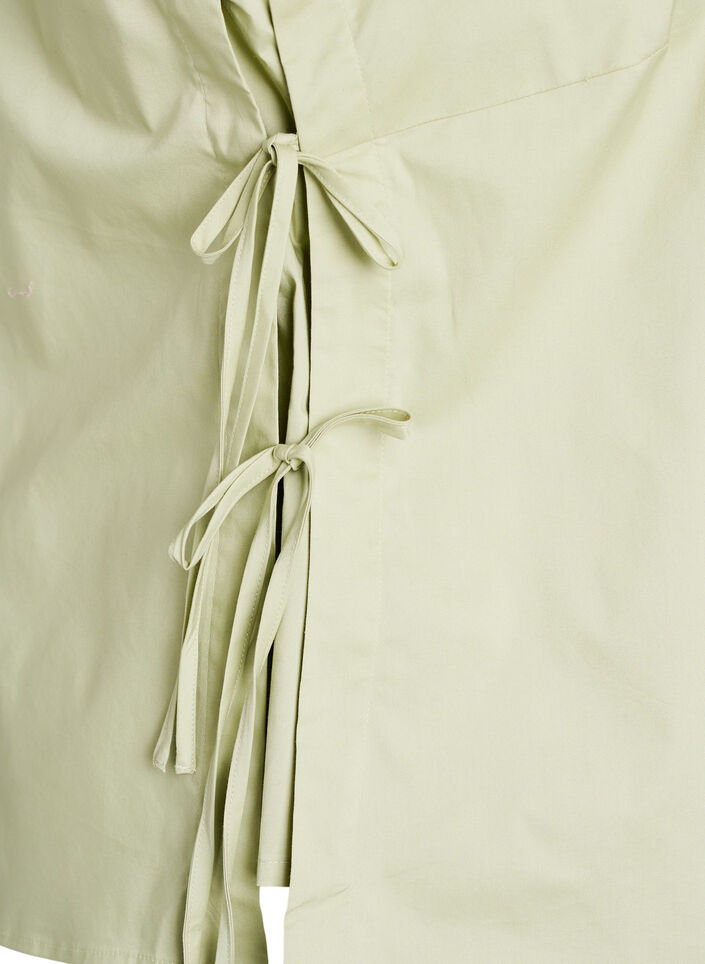 &Auml;rmelloses Top mit Bindedetail an den Seiten, Gr&uuml;n, Packshot image number 3