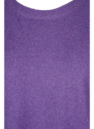 Meliertes Stricktop mit 3/4-Ärmeln, Ultra Violet Mel., Packshot image number 2