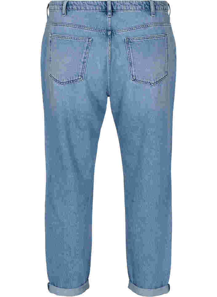 Mille Mom Fit Jeans mit Colour Block, Blue Denim Comb, Packshot image number 1