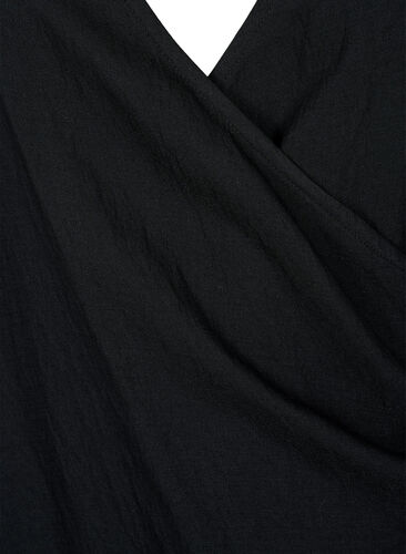Langärmelige Bluse aus Viskose in Wickeloptik, Black, Packshot image number 2