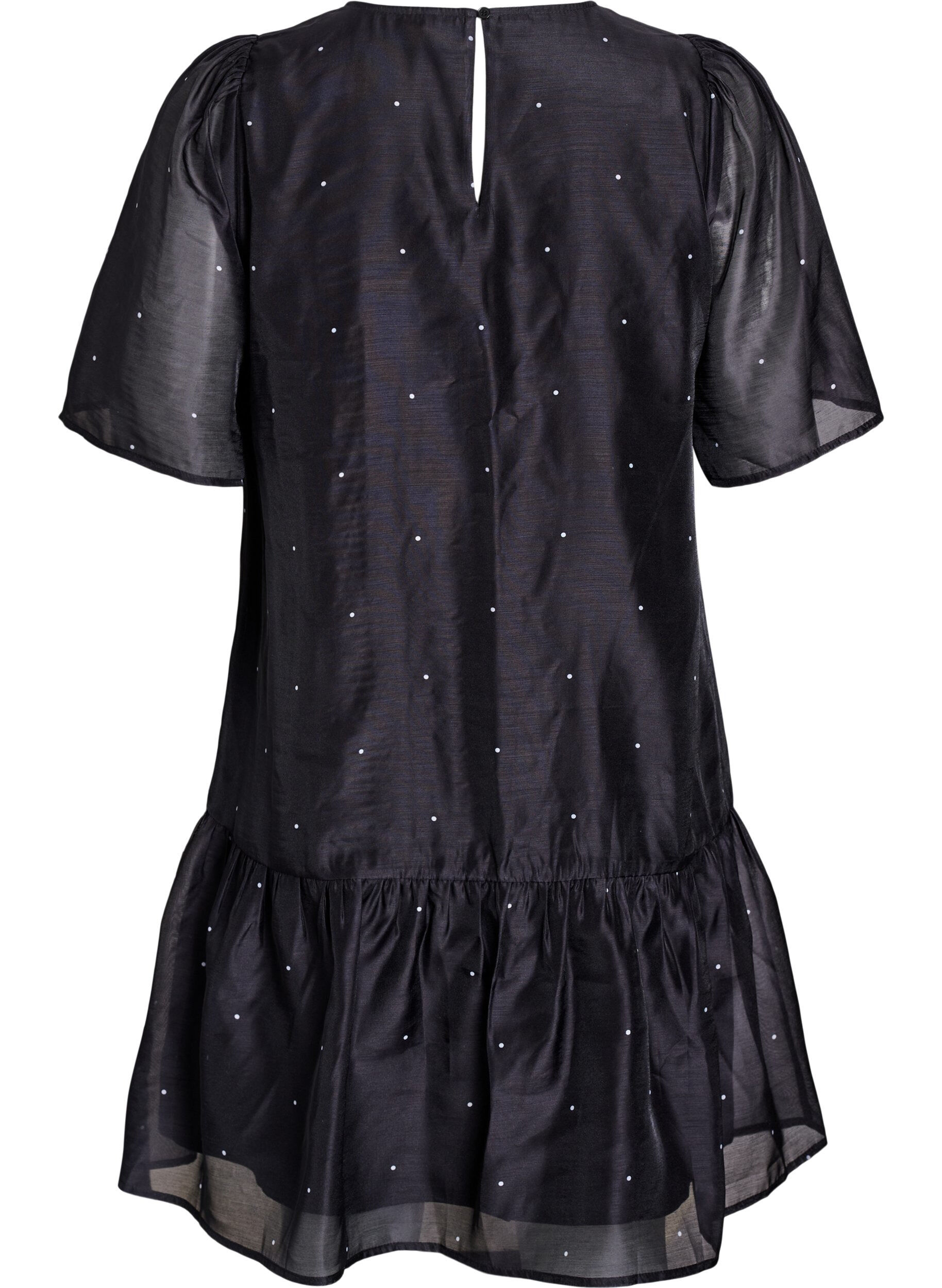 Zizzi Knielanges Partykleid mit transparenten &Auml;rmeln, Schwarz, Packshot image number 1