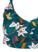 Bikini-Top mit R&uuml;schendetails und Blumenprint, Gr&uuml;n, Packshot image number 2