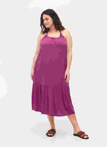 Langes Strandkleid aus Viskose, Dark Purple, Model image number 2