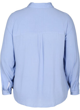 Bluse aus Viskose mit Brusttaschen, Blue Heron, Packshot image number 1