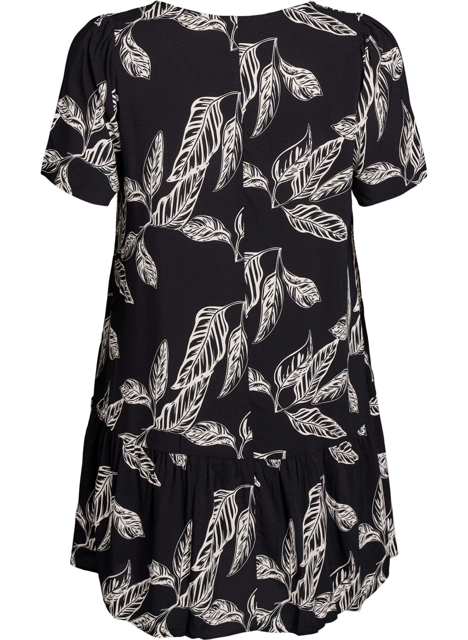 Zizzi FLASH &ndash; Kleid aus Viskose mit Schnittlinie, Schwarz, Packshot image number 1