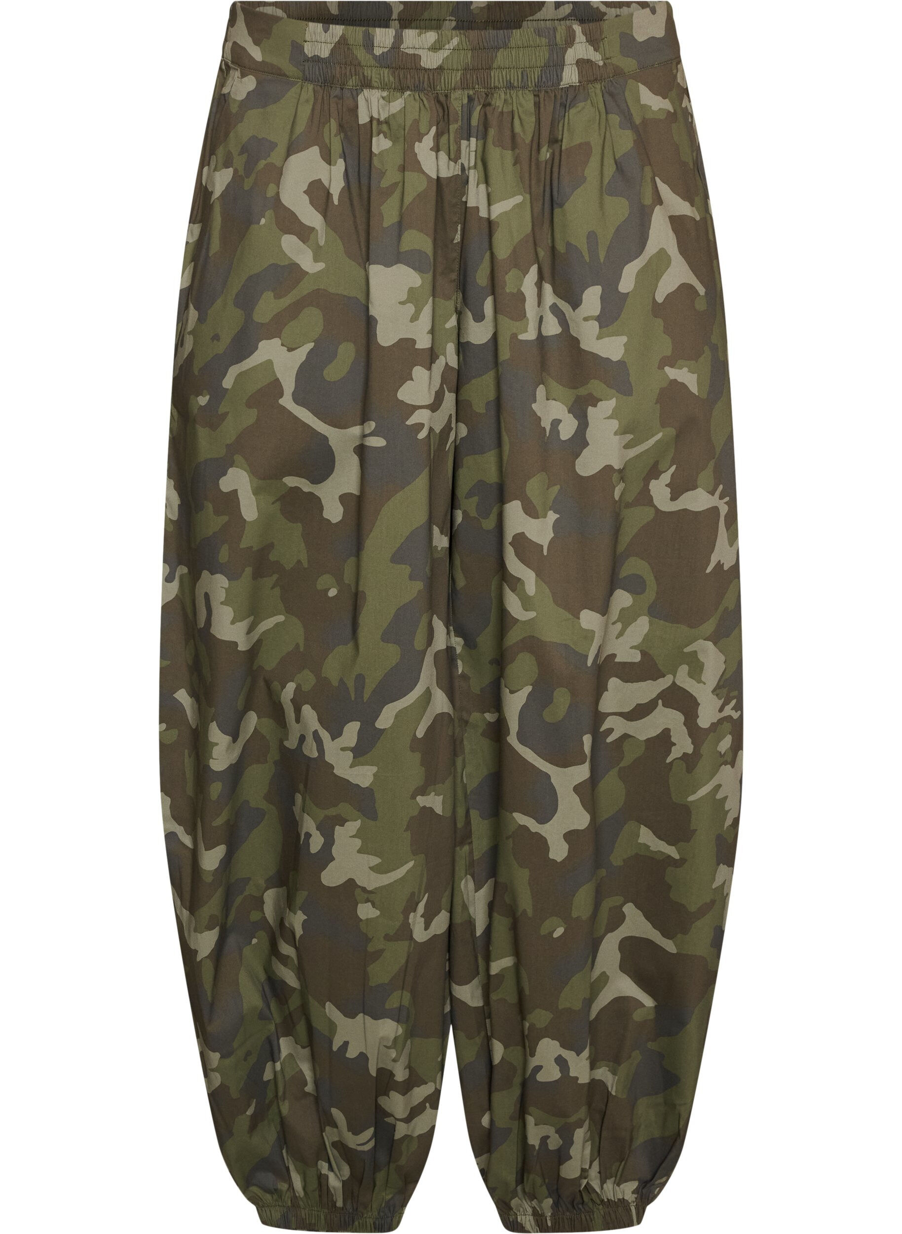 ZizziBallonhose mit hoher Taille und Allover-Muster, Gr&uuml;n, Packshot image number 0