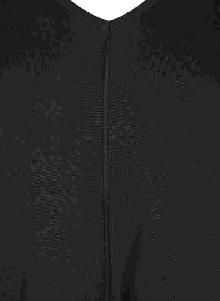 Strickkleid mit V-Ausschnitt aus Baumwollmischung, Black, Packshot image number 2