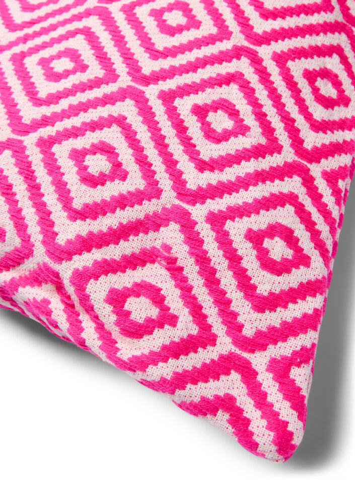 Kissenbezug mit Jacquard-Muster, Pink Comb, Packshot image number 1