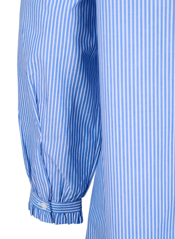Gestreifte Tunika mit Rüschendetails, Princess Blue W. St., Packshot image number 3