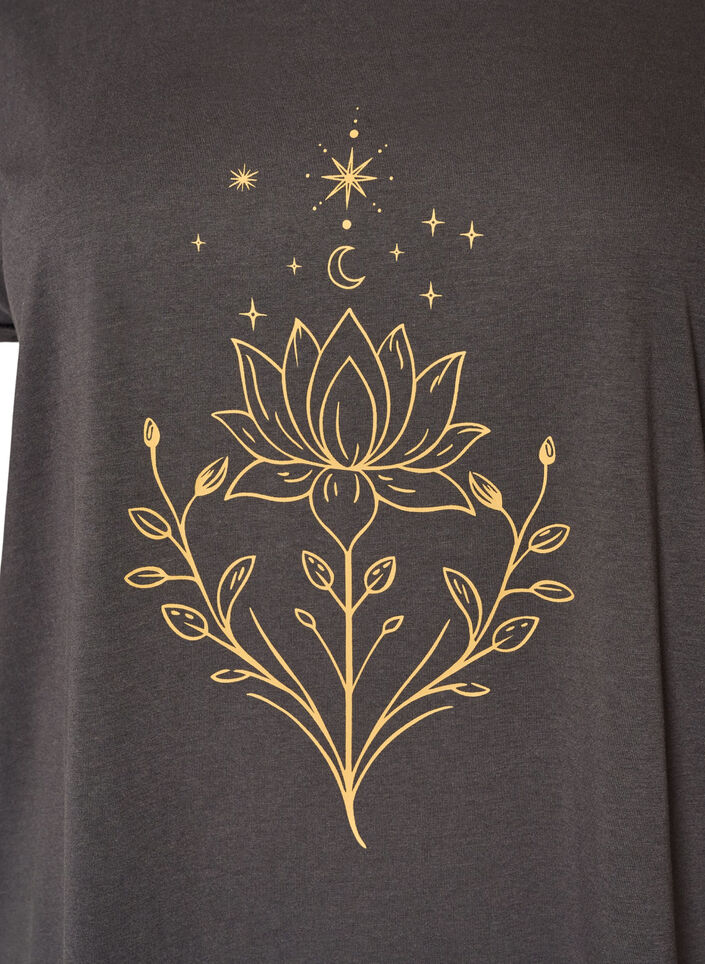 T-Shirt mit dekorativem Frontprint, Grau, Packshot image number 2