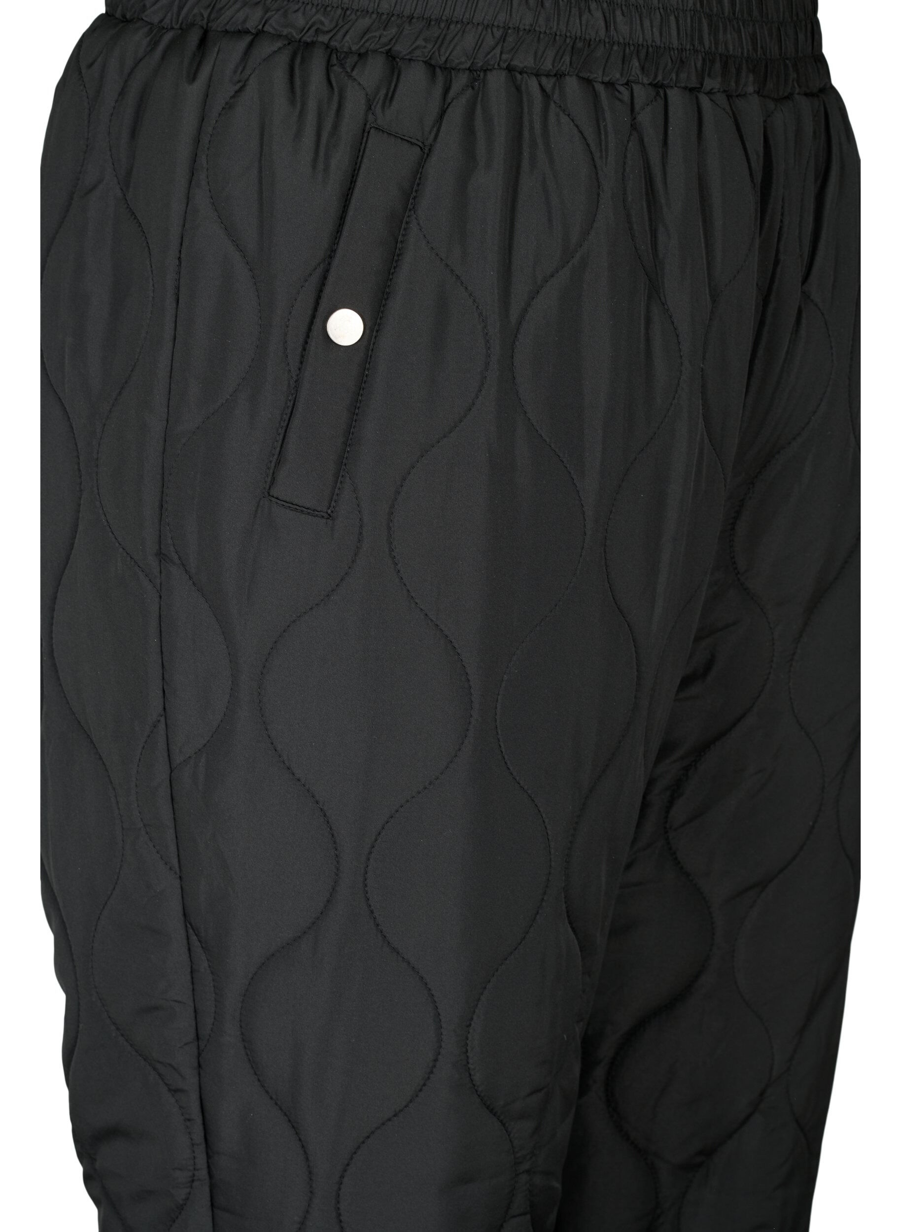 Zizzi Gesteppte Thermohosen, Black, Packshot image number 2