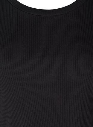 T-Shirt mit Ripp und kurzen Puffärmeln, Black, Packshot image number 2