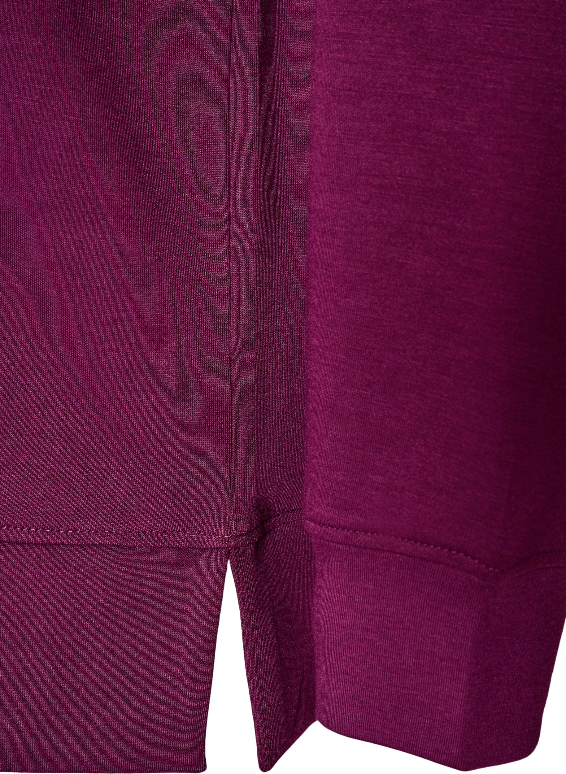 ZizziLang&auml;rmelige Bluse aus Jersey mit Rundhalsausschnitt, Lila, Packshot image number 3