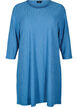 Kleid mit Struktur und 3/4-Ärmeln, Blau, Packshot image number 0