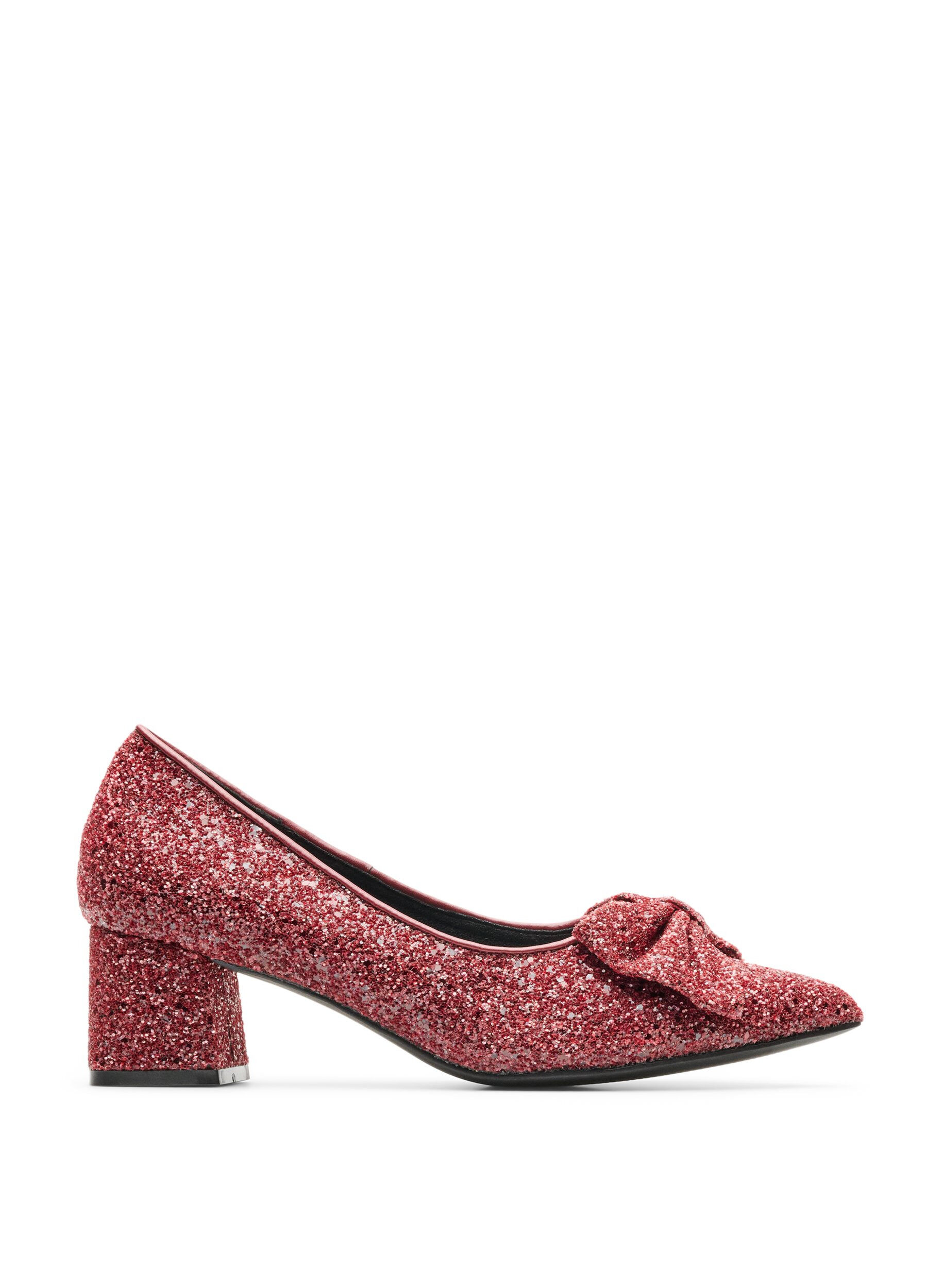 ZizziGlitzer-Pumps mit Schleife, Rot, Packshot image number 0
