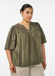 Bluse aus Viskose mit Biesen und Ballon&auml;rmeln, Gr&uuml;n, Model image number 0