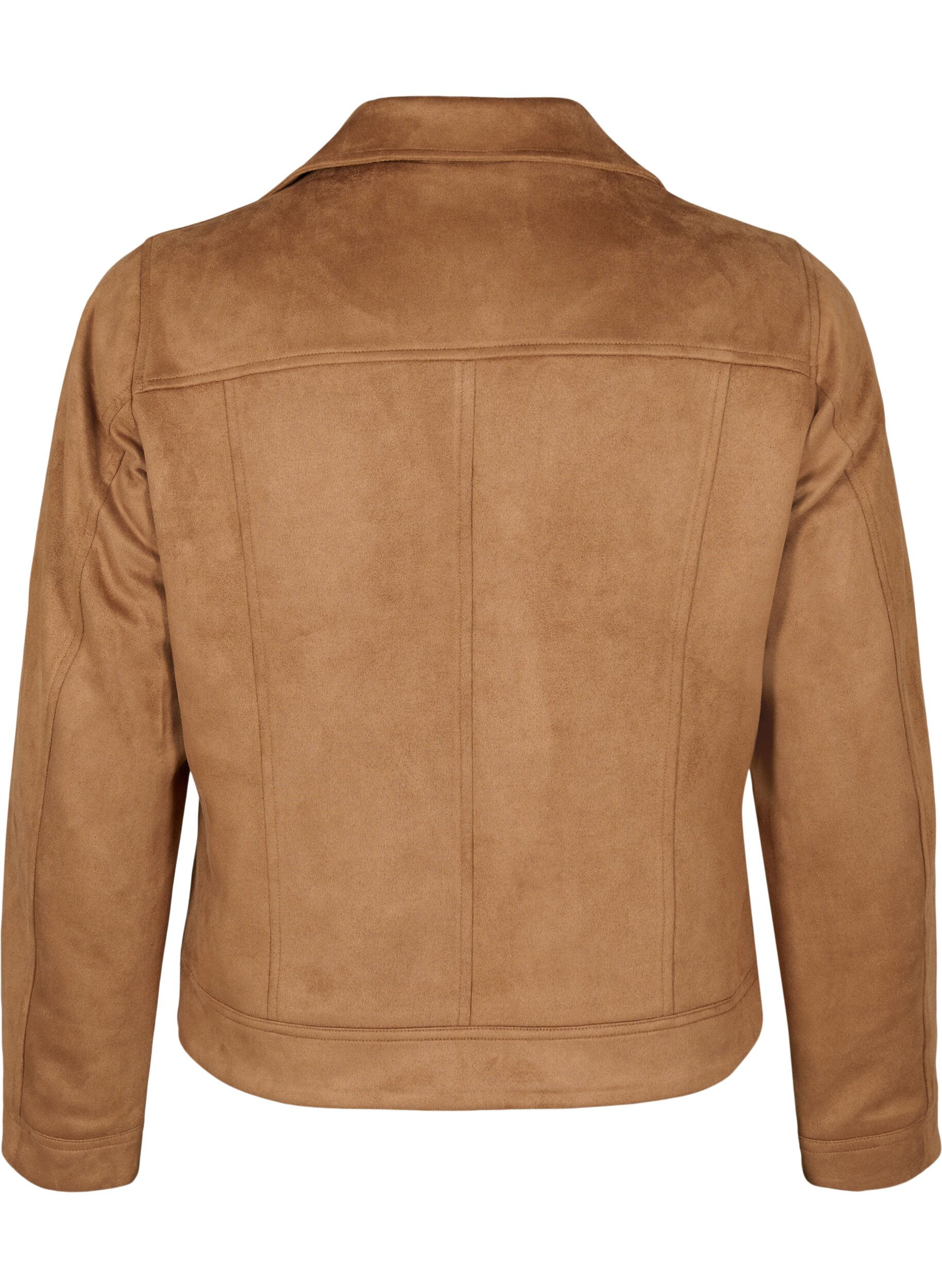 Zizzi Bikerjacke aus Wildlederimitat, Toasted Coconut, Packshot image number 1