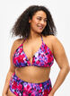 Triangel-Bikini-BH mit Muster, Pink, Model image number 0