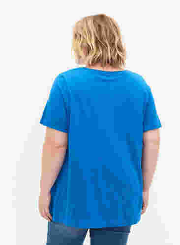 Kurzärmeliges T-Shirt mit A-Linie, French Blue, Model image number 1
