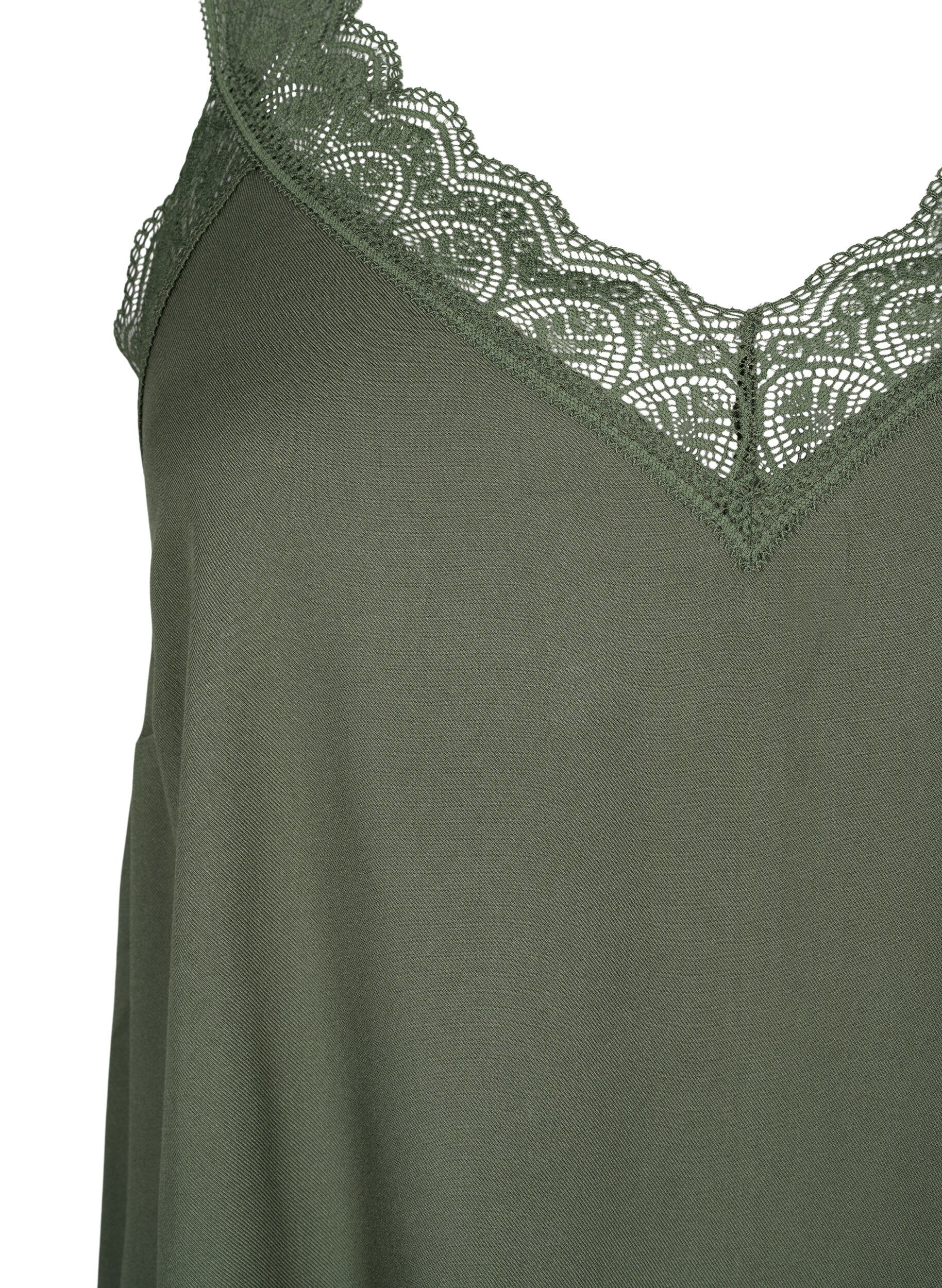 Zizzi Tr&auml;gerkleid aus Viskose mit Spitze, Thyme, Packshot image number 2