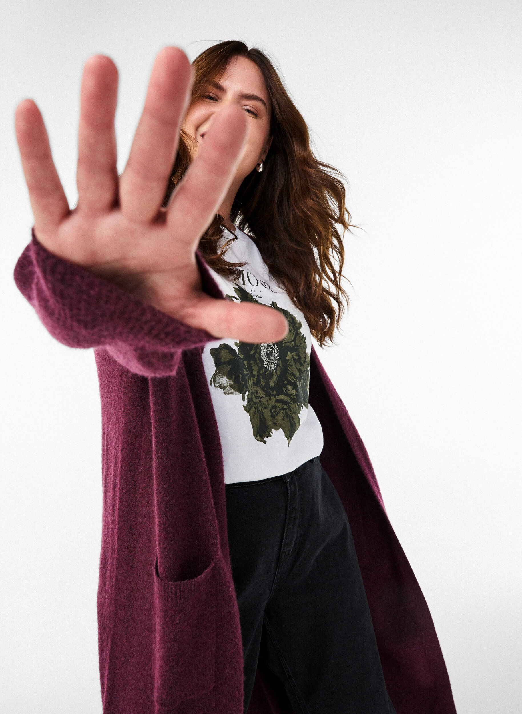 Zizzi Langer Strickcardigan mit Taschen, Rot, Image image number 0