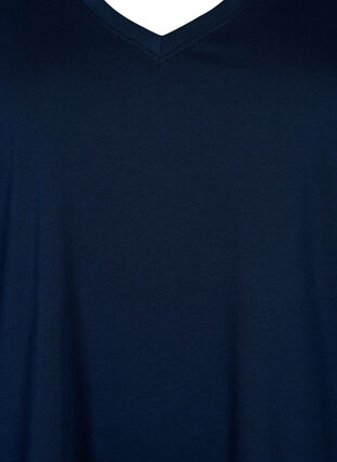 Baumwoll-T-Shirt mit V-Ausschnitt, Navy Blazer, Packshot image number 2
