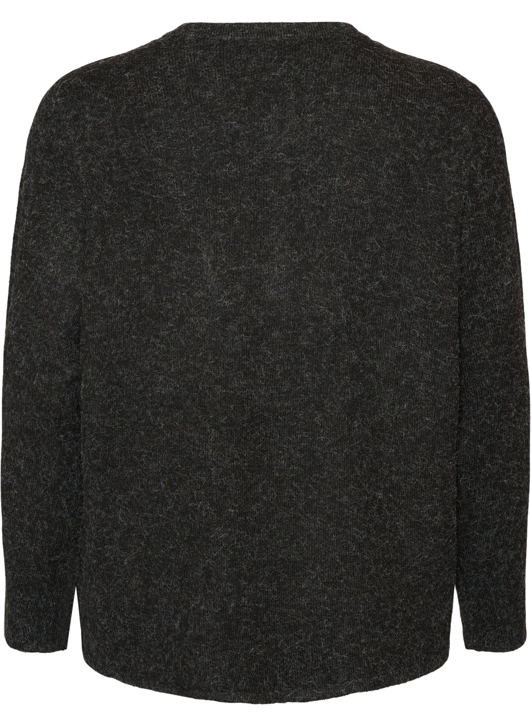 ZizziStrickjacke mit Rundhalsausschnitt und Knopfverschluss, Grau, Packshot image number 1