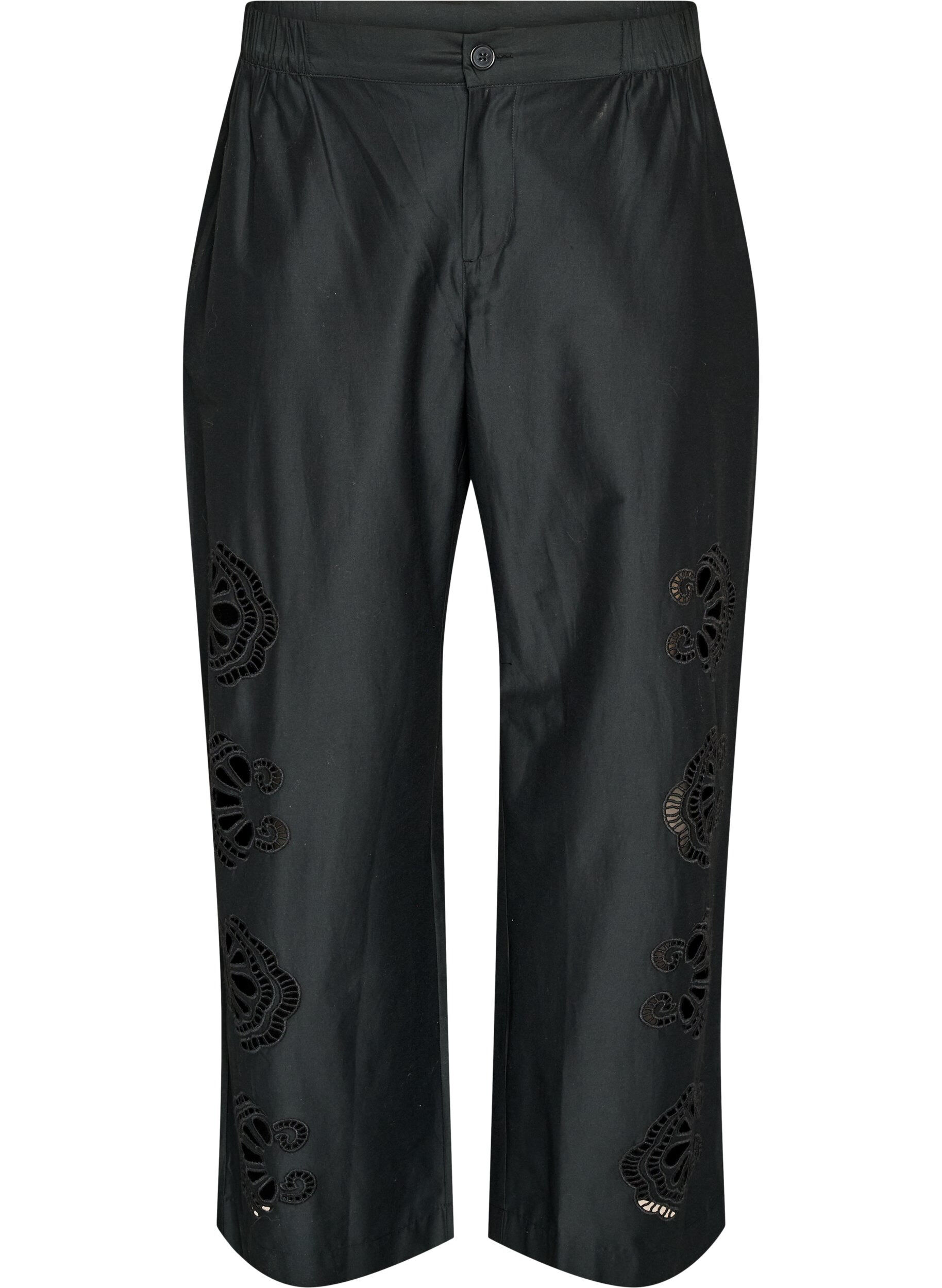 Hose aus Baumwolle mit bestickten Cut-outs
