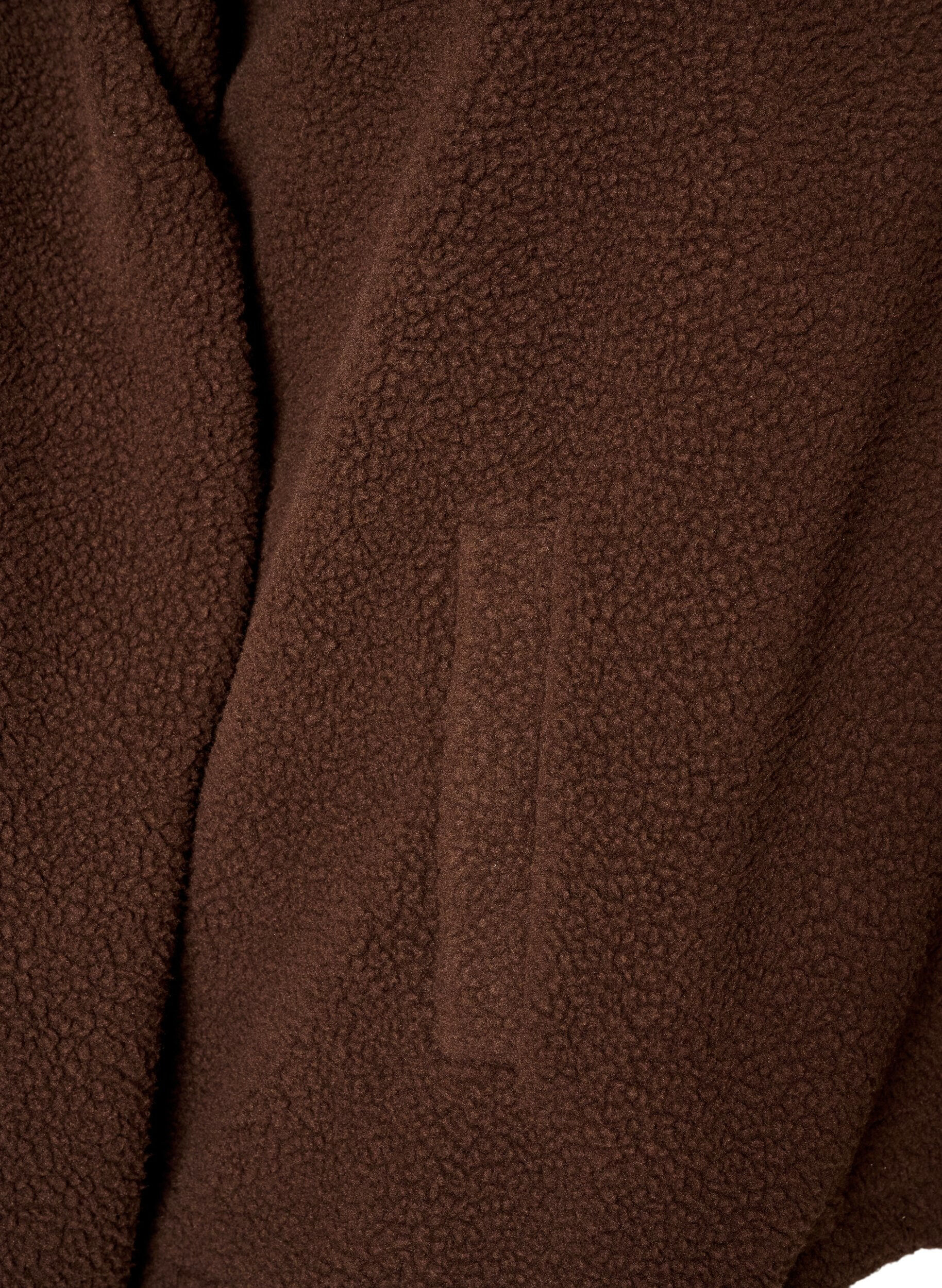 ZizziTeddyjacke mit Details aus Lochstickerei und hohem Kragen, Braun, Packshot image number 3