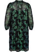 Geblümtes Viskosekleid mit Lurexstruktur, Black w. Green Lurex, Packshot image number 1