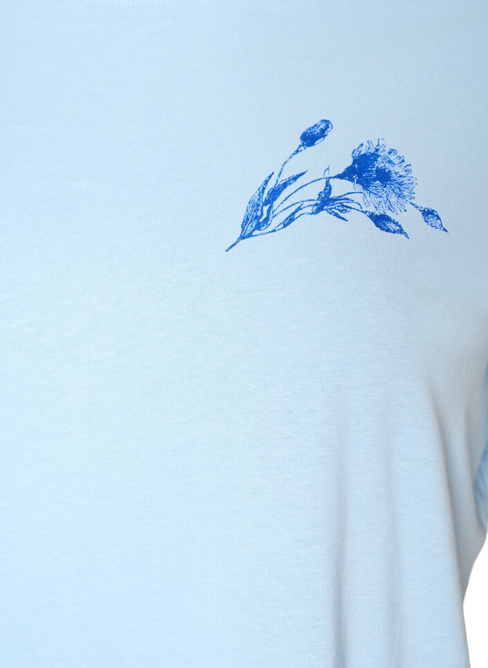 T-shirt aus Baumwolle mit Print, Blau, Packshot image number 2