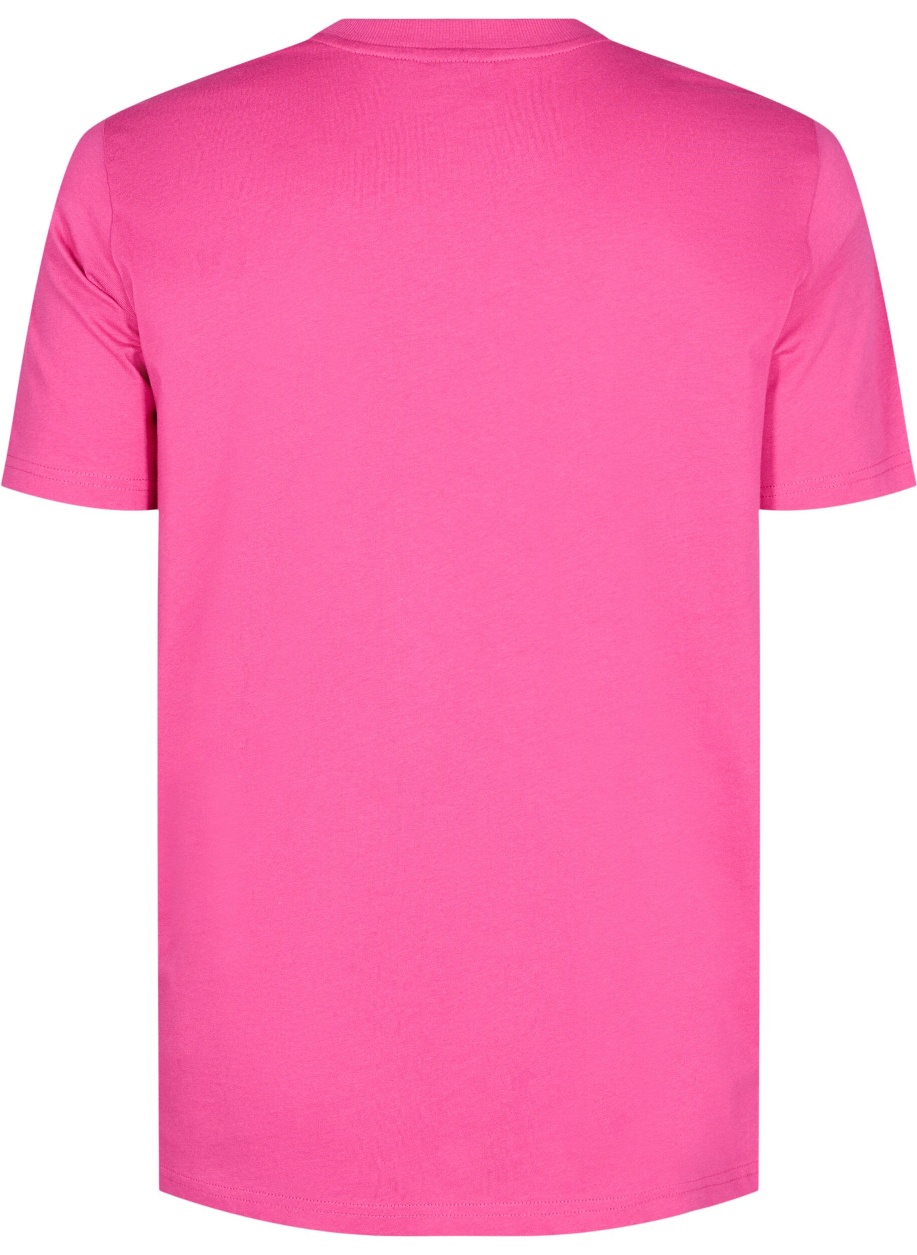 Zizzi Basic-T-Shirt aus Baumwolle mit Rundhalsausschnitt, Rot, Packshot image number 1