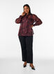 Transparente Hemdbluse mit Blumenmuster und Bindedetail, Dunkles Bordeaux, Model image number 1