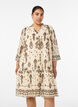 Kleid mit Ornament-Print und R&uuml;schenkragen, Beige, Model image number 0